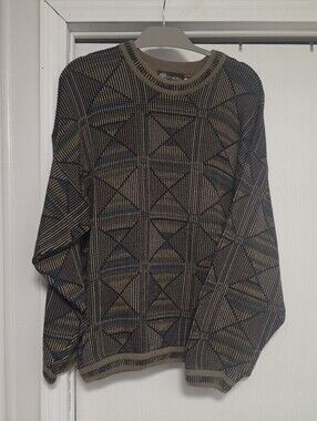VTG Tundra 100% Cotton Geometric Sweater Sz Xl